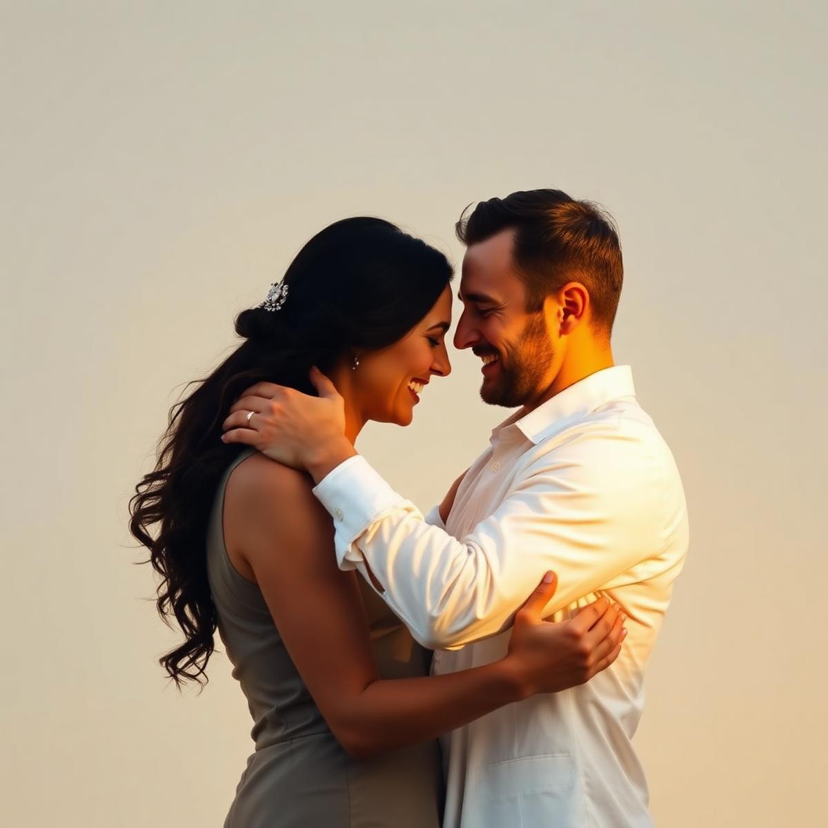 Casal se reconectando com carinho